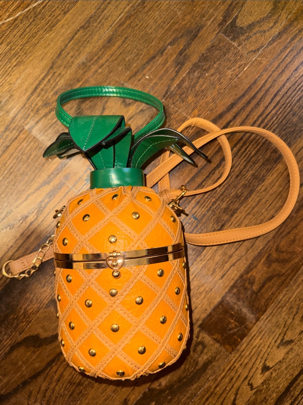 Pineapple Crossbody Bag in Orange and Green - Novelty Women’s Purse